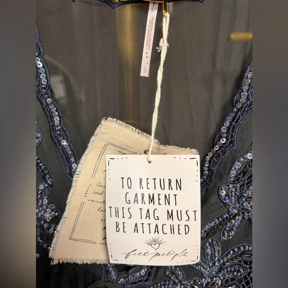 Free People Lita Embellished Mini Dress in black - Picture 11 of 12